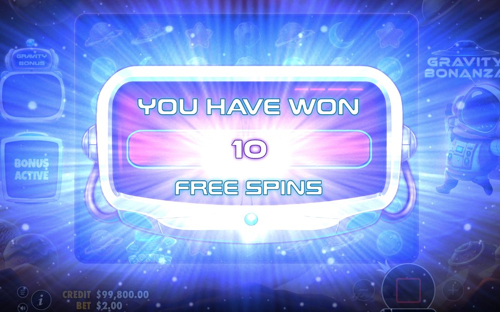 Free Spins screen during the bonus round