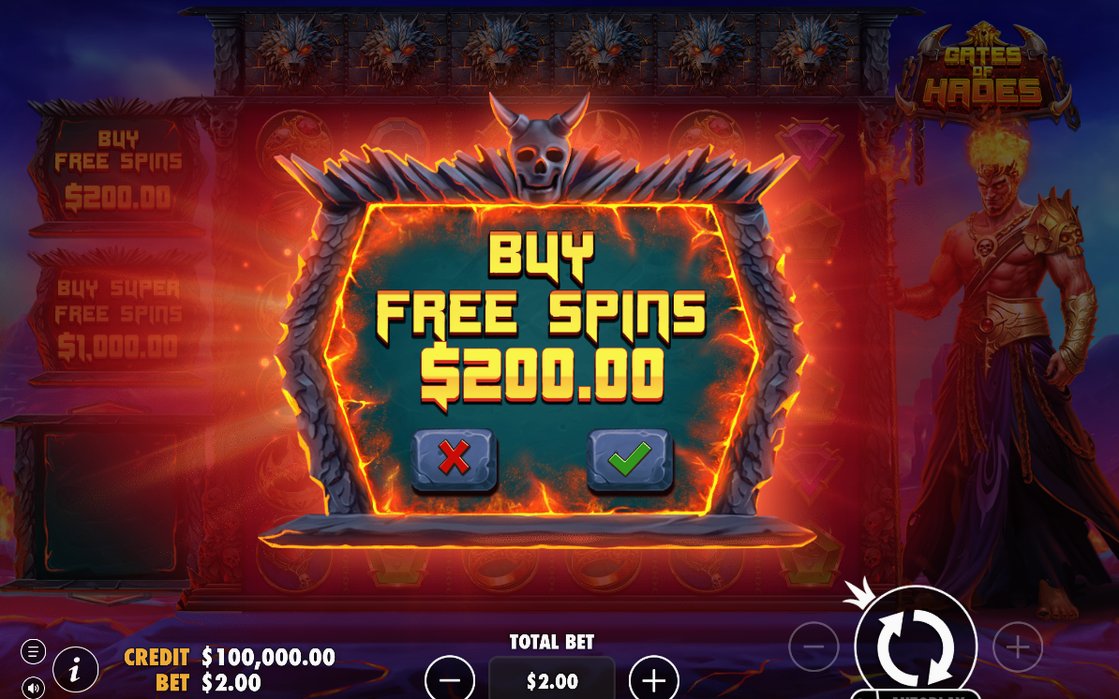 Free Spins bonus screen with the spin count
