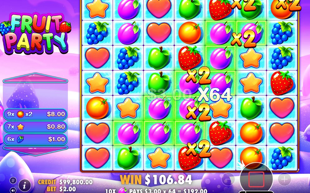 Free Spins grid with 2x or 4x Multiplier tiles
